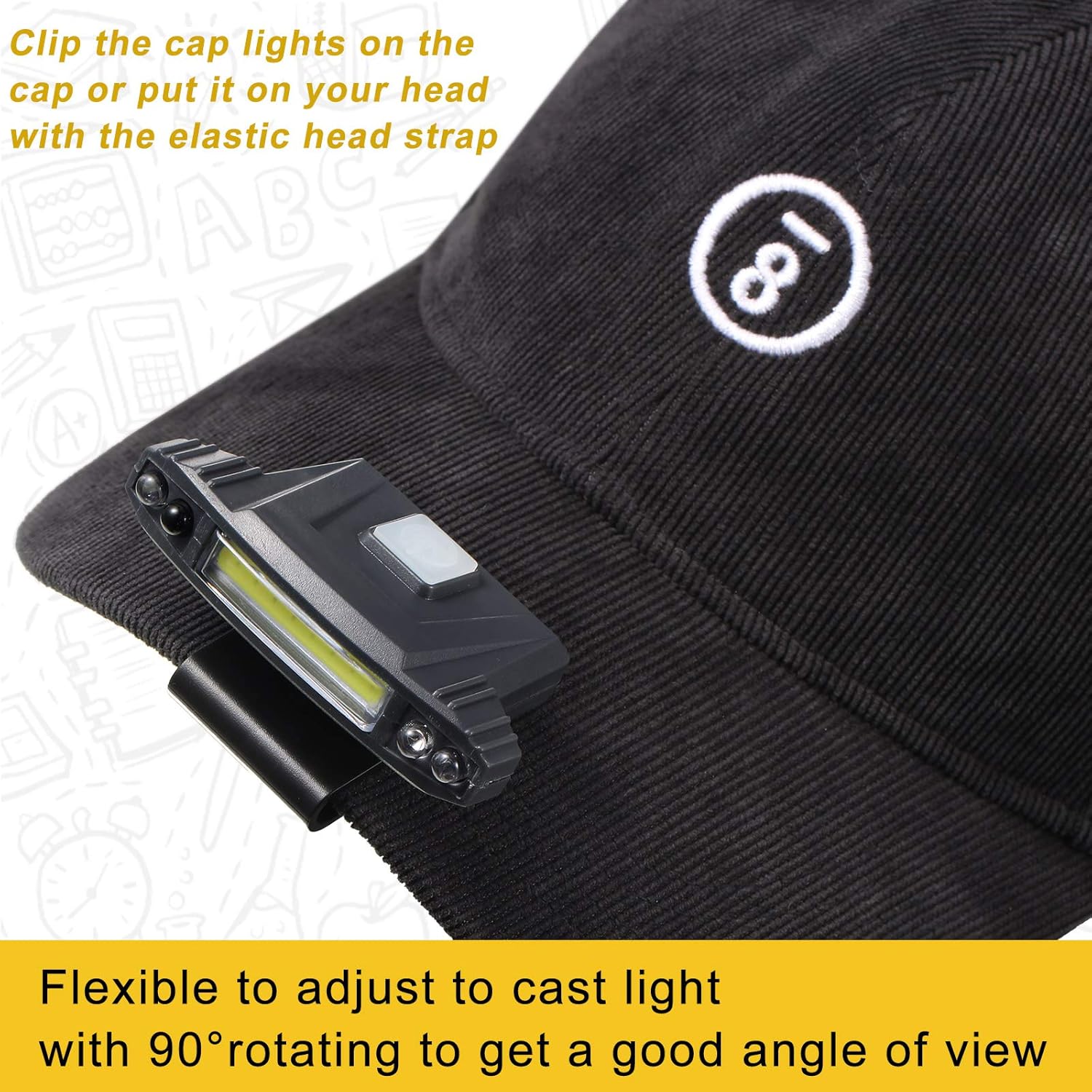 Muddle 2-Piece Rechargeable LED Cap Light