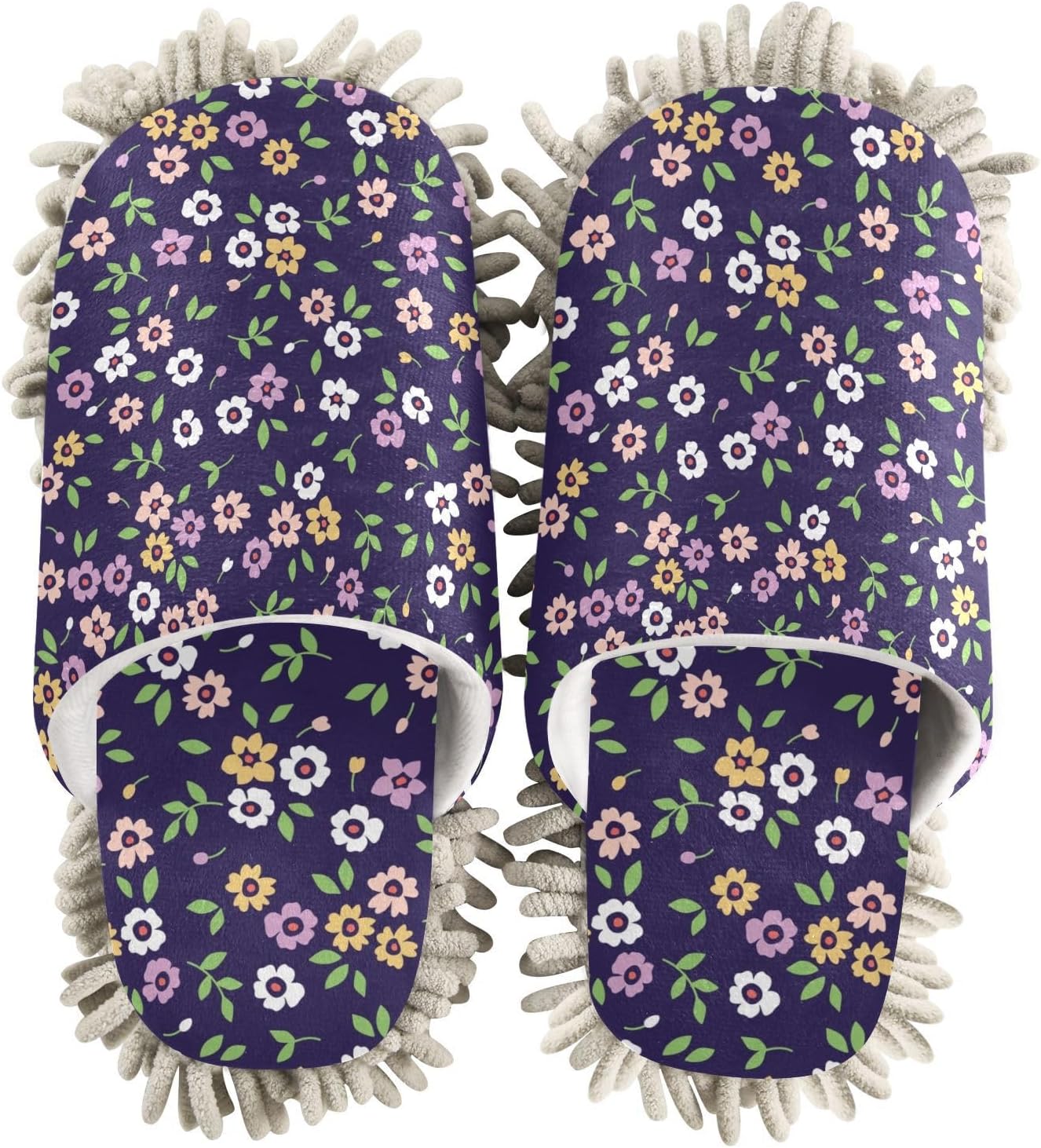 Kigai Microfiber Slippers - Bohemian Flowers Size L Purple