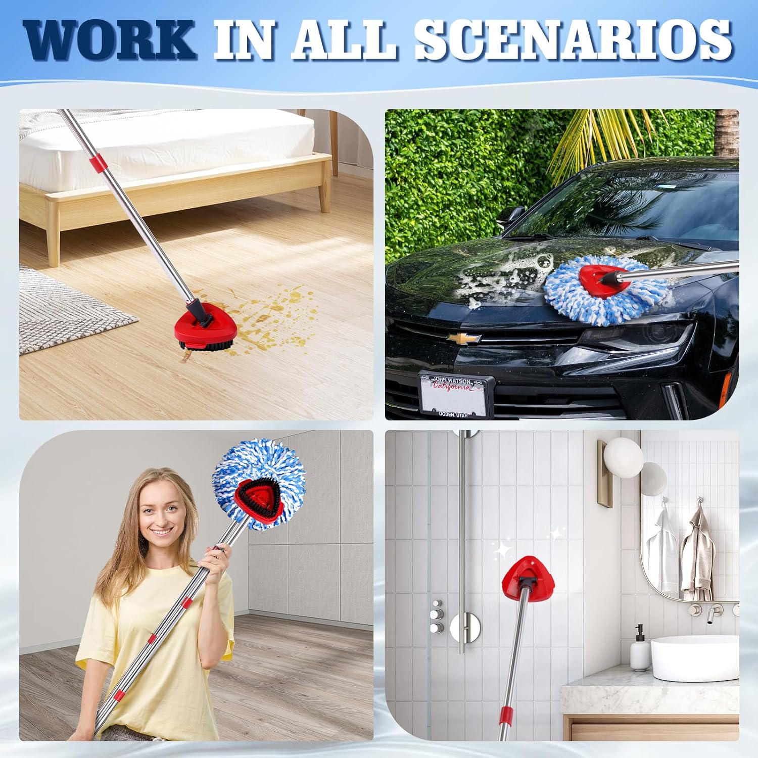 WaIE Jiemi4-Piece Mop Replacement Heads for Oceda RinseClean 2-Tank System