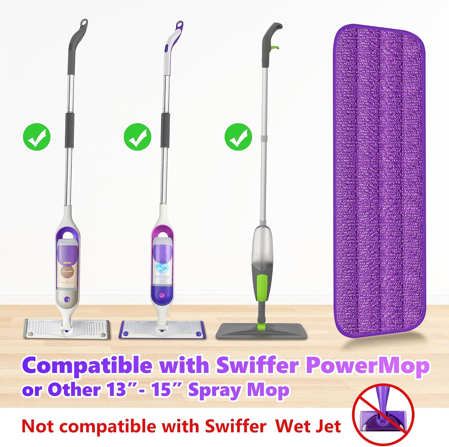 ILAVCOOL Reusable Mop Pads for Swiffer PowerMop Wood Floors