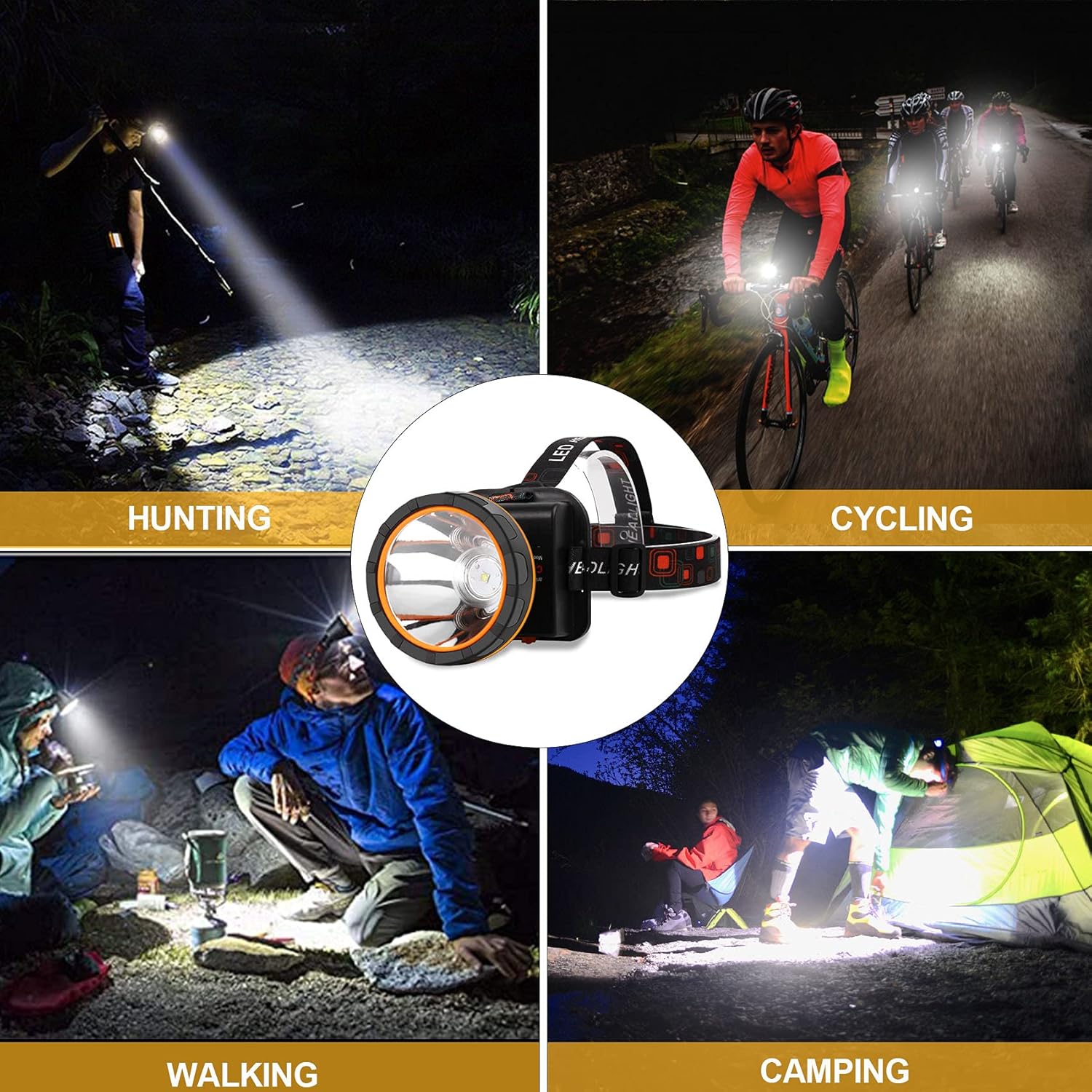 Bright Waterproof Rechargeable Headlamp