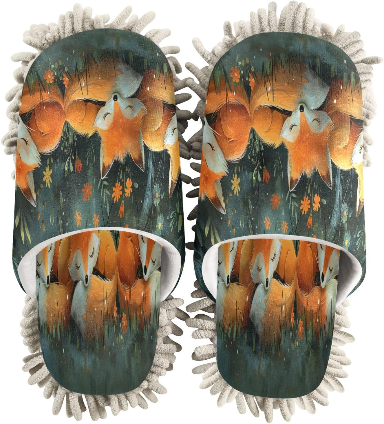 Cartoon Cute Fox Kitchen Cleaning Slippers