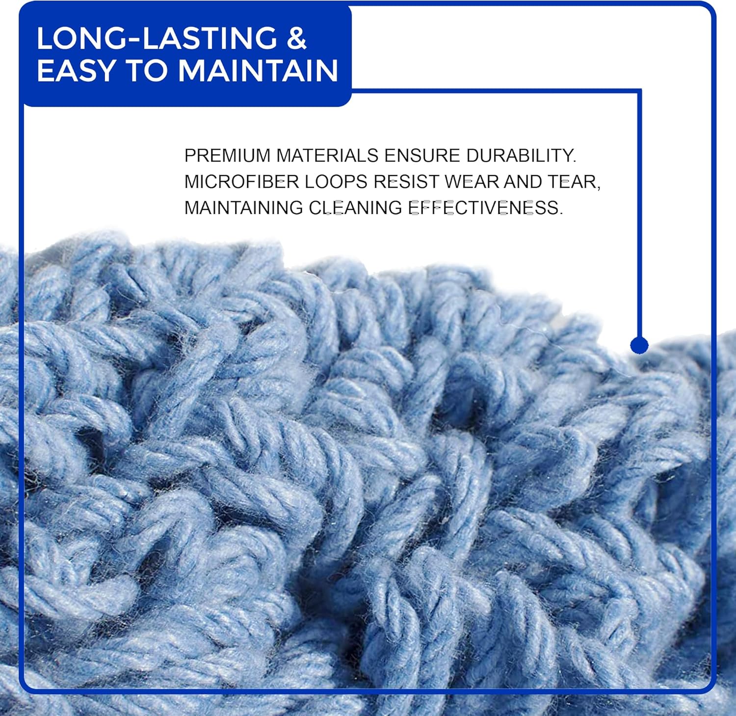 Durable Industrial Dry Mop Heads 20-Inch Loop Refill x6