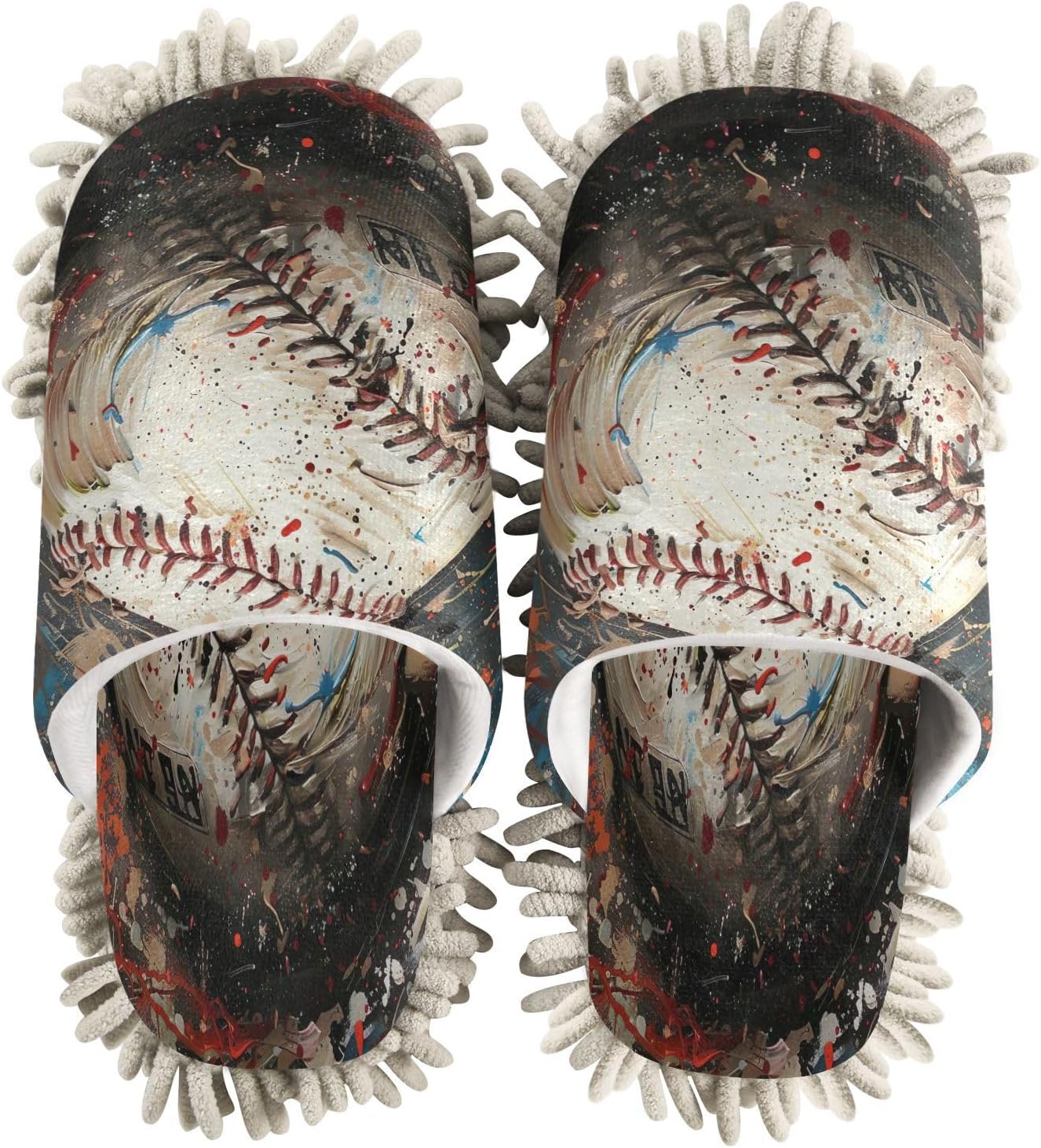 Stylish Baseball Microfiber Slippers for Cleaning Washable Comfortable