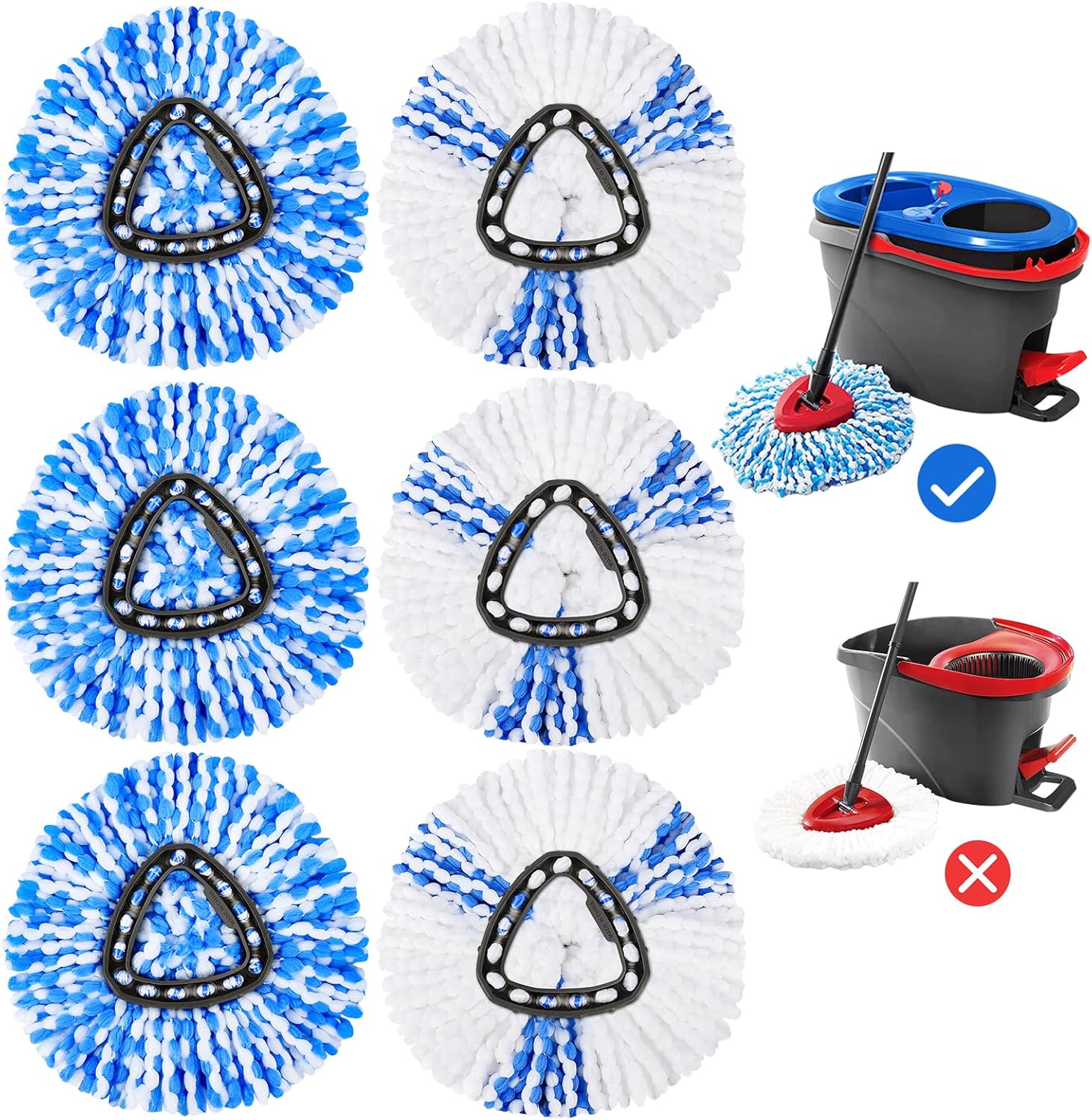 KEEPOW Proactive Microfiber Spincharge BlueWhite Replacement Head