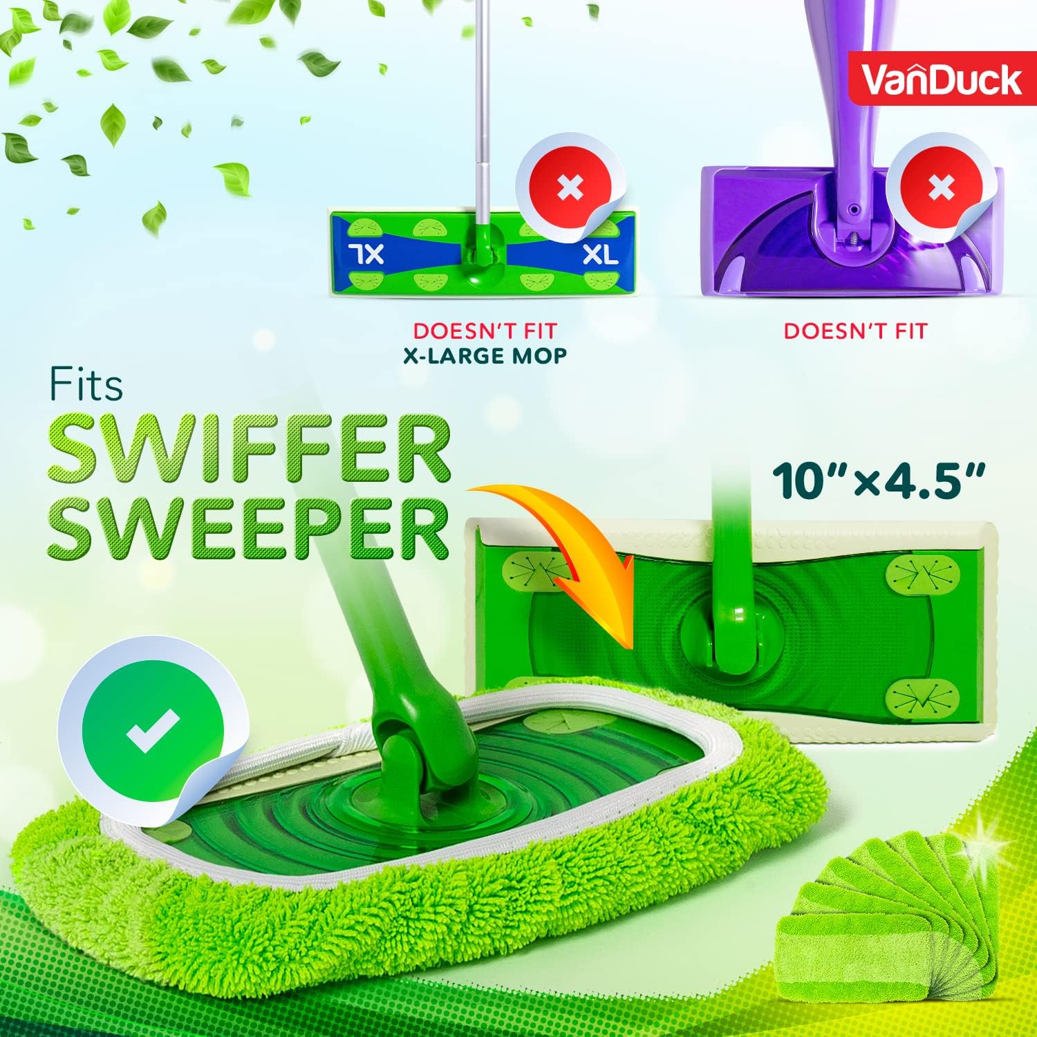 Reusable Mop Pads for Swiffer Sweeper 4-Pack