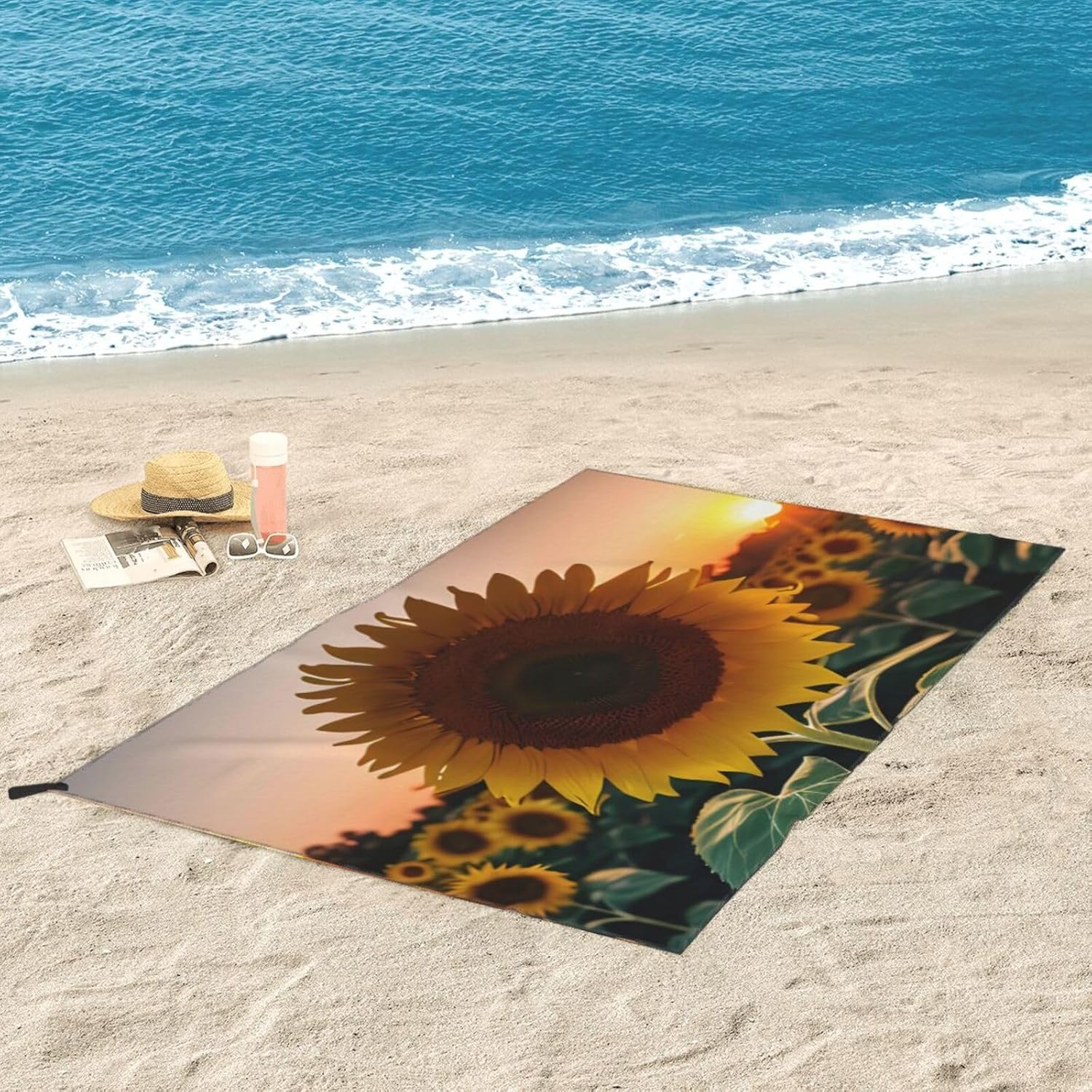Sunflower and Sunset Print Quick Dry Towel