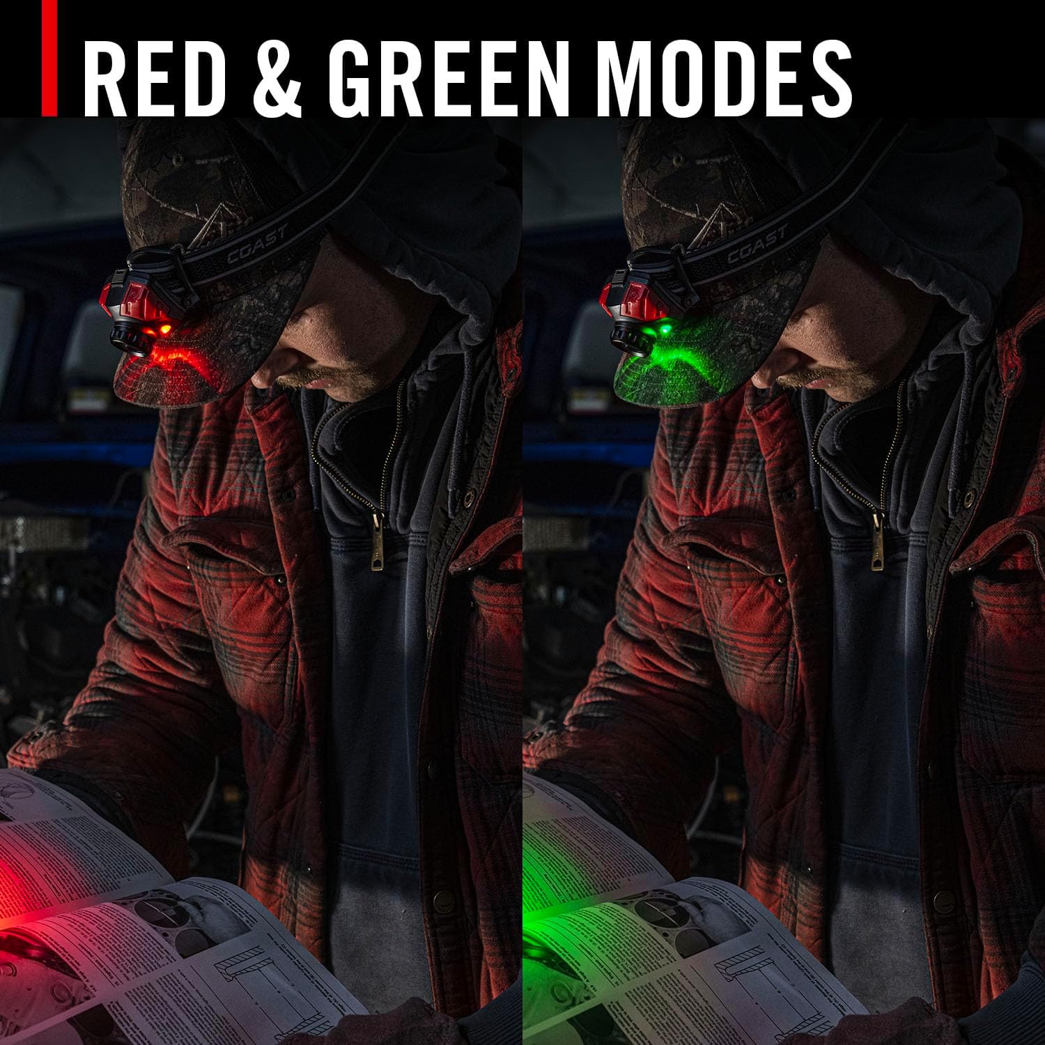 Coast FL85R Tri-Color Rechargeable LED Headlamp