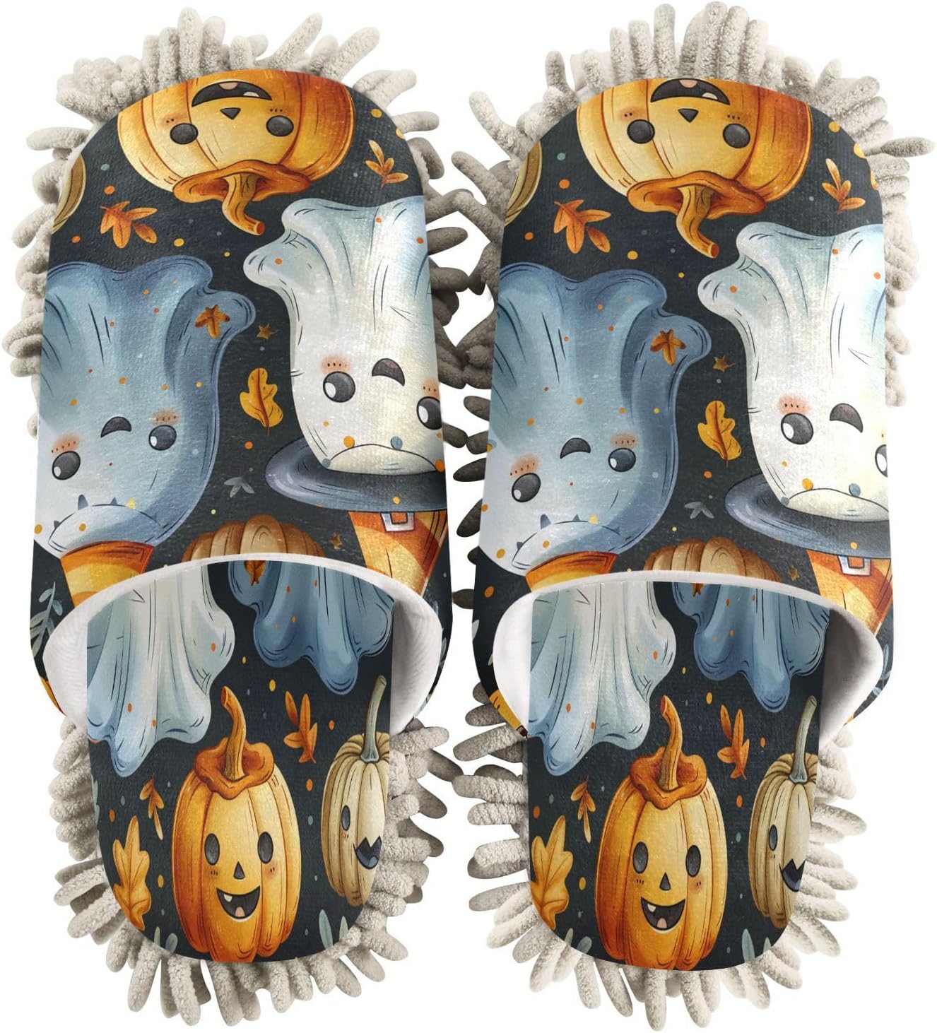 Halloween White Cute Spectre Kitchen Cleaning Slippers