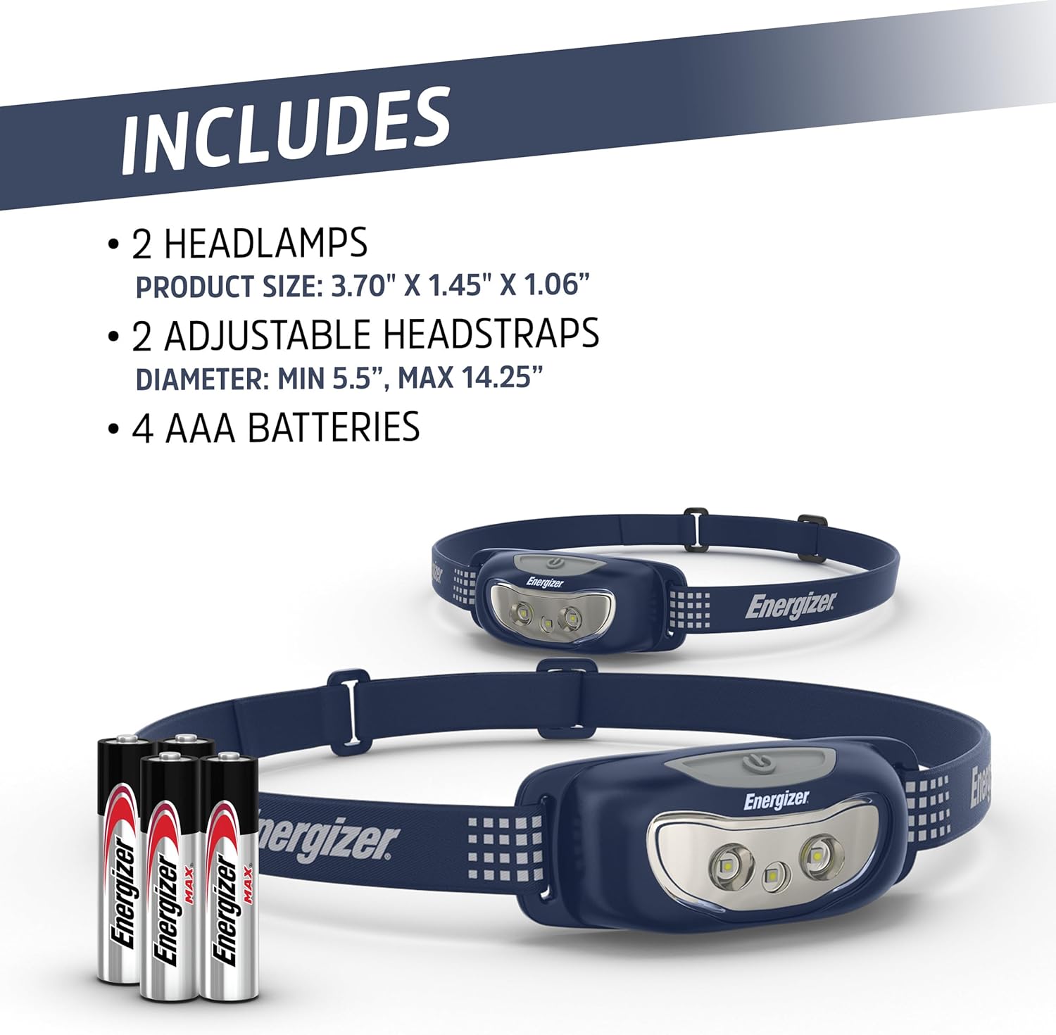 Energizer Universal LED Headlamp Bright Durable for Outdoors