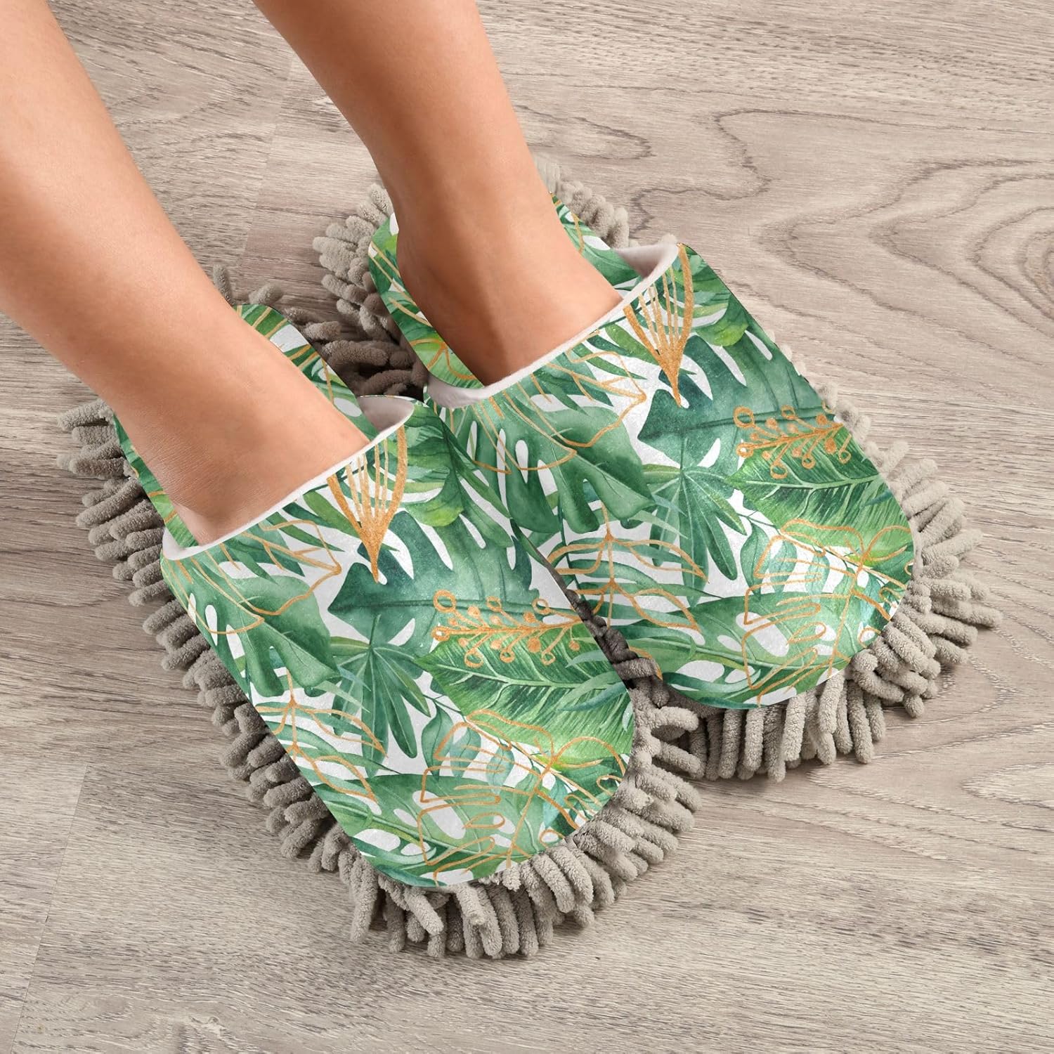 Sinestour Mopping Slippers with Microfiber Pads