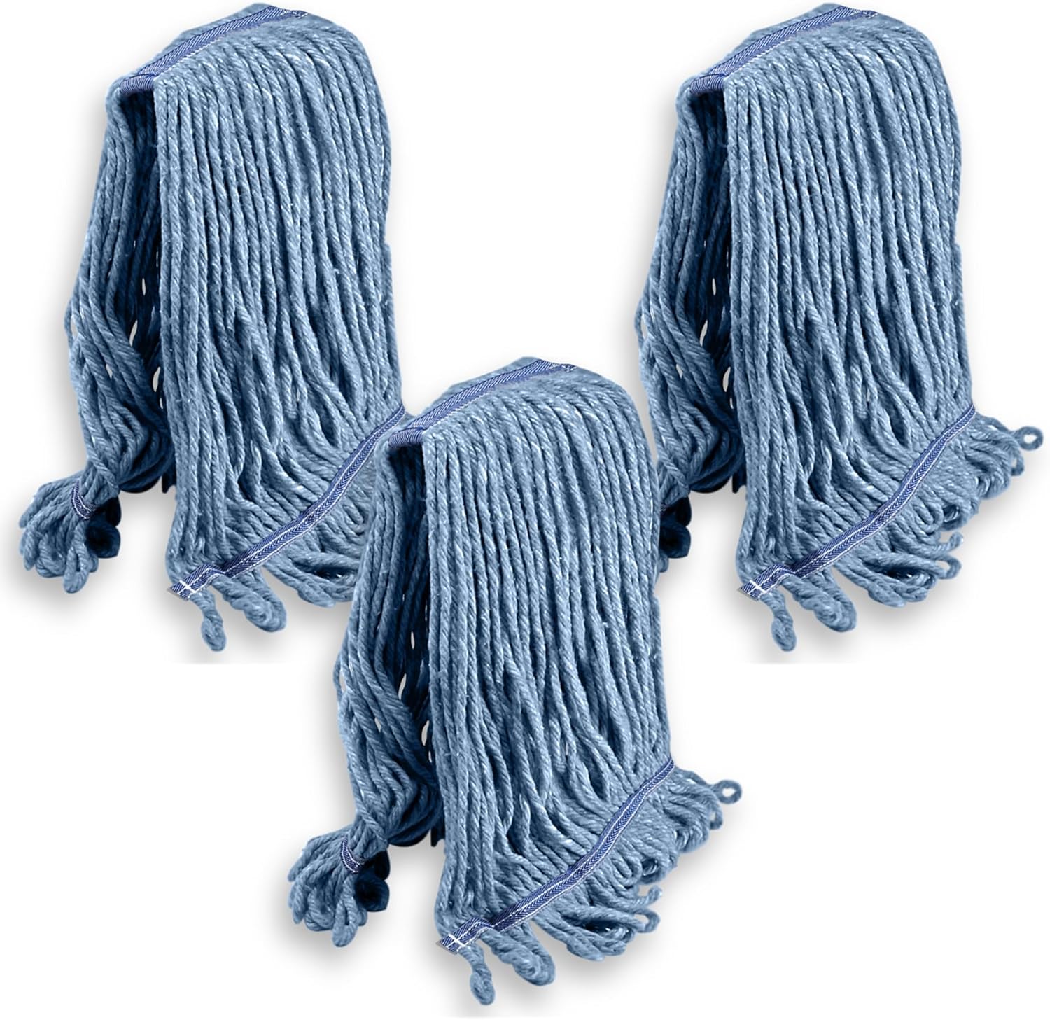KLEEN HANDLER Heavy Duty Blue Mop Head Replacement Pack of 3