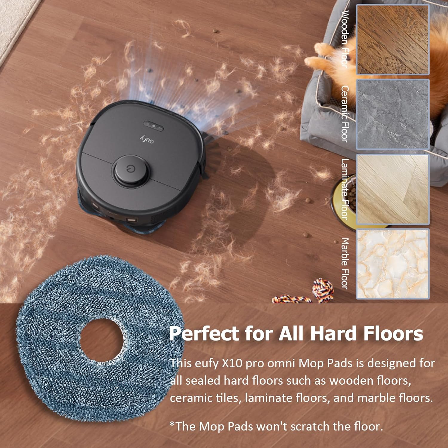 6-Piece Premium Replacement Mop Pads for Eufy X10 Pro Omni