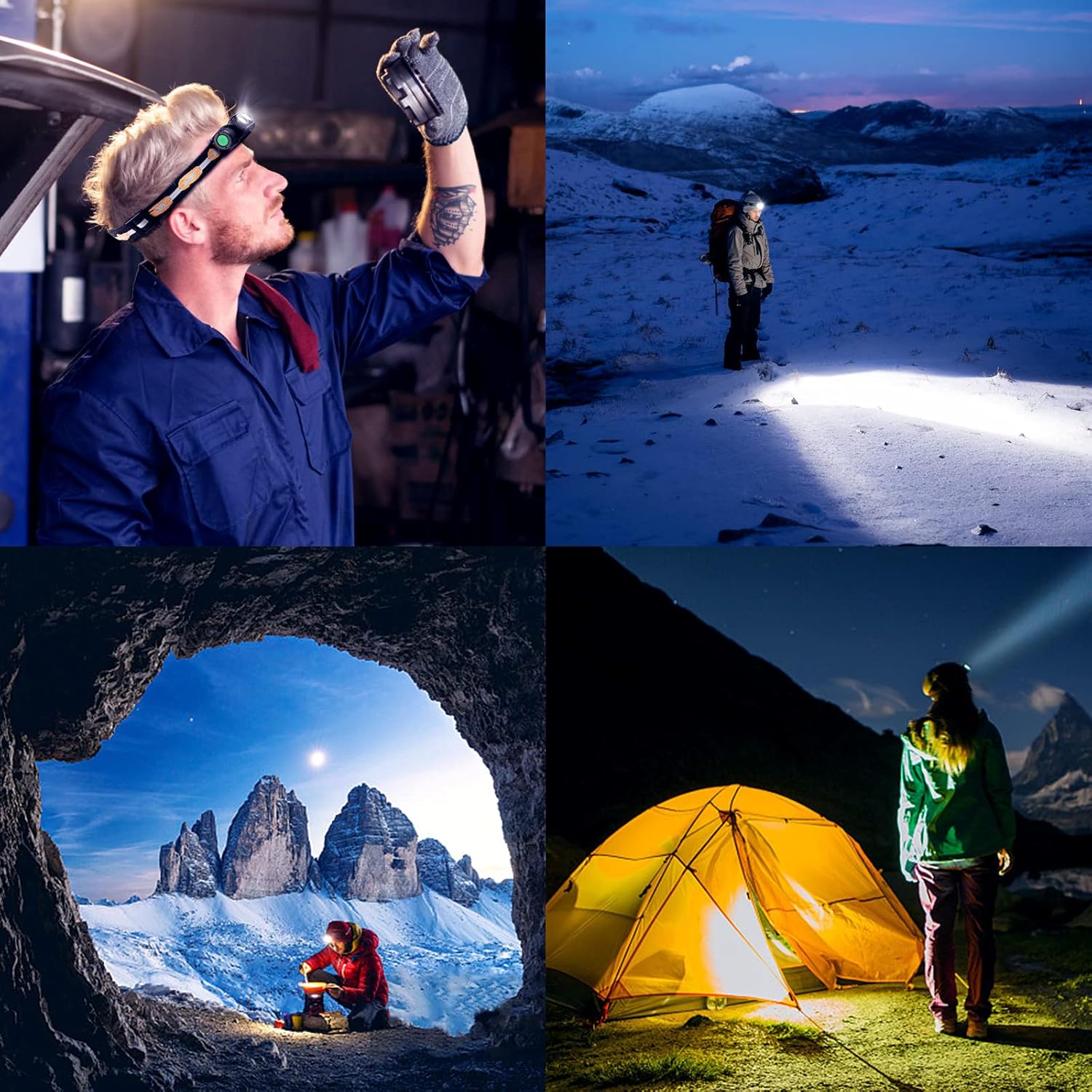 SOFin Rechargeable Headlamp D25L 1000 Lumen Dual LED High-Brightness Headlamp