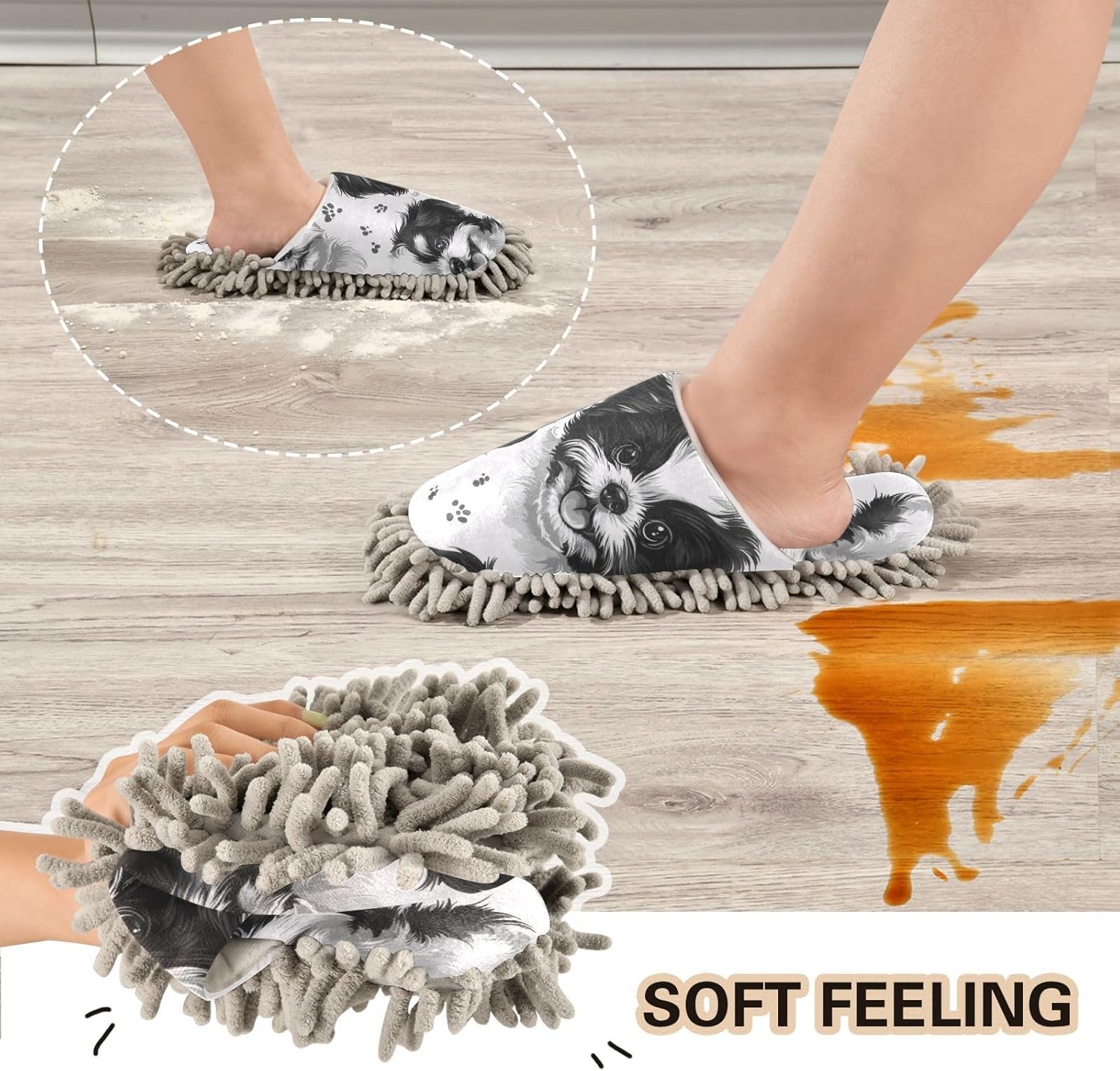 Mini Pet Human Microfiber Slippers for House Floors