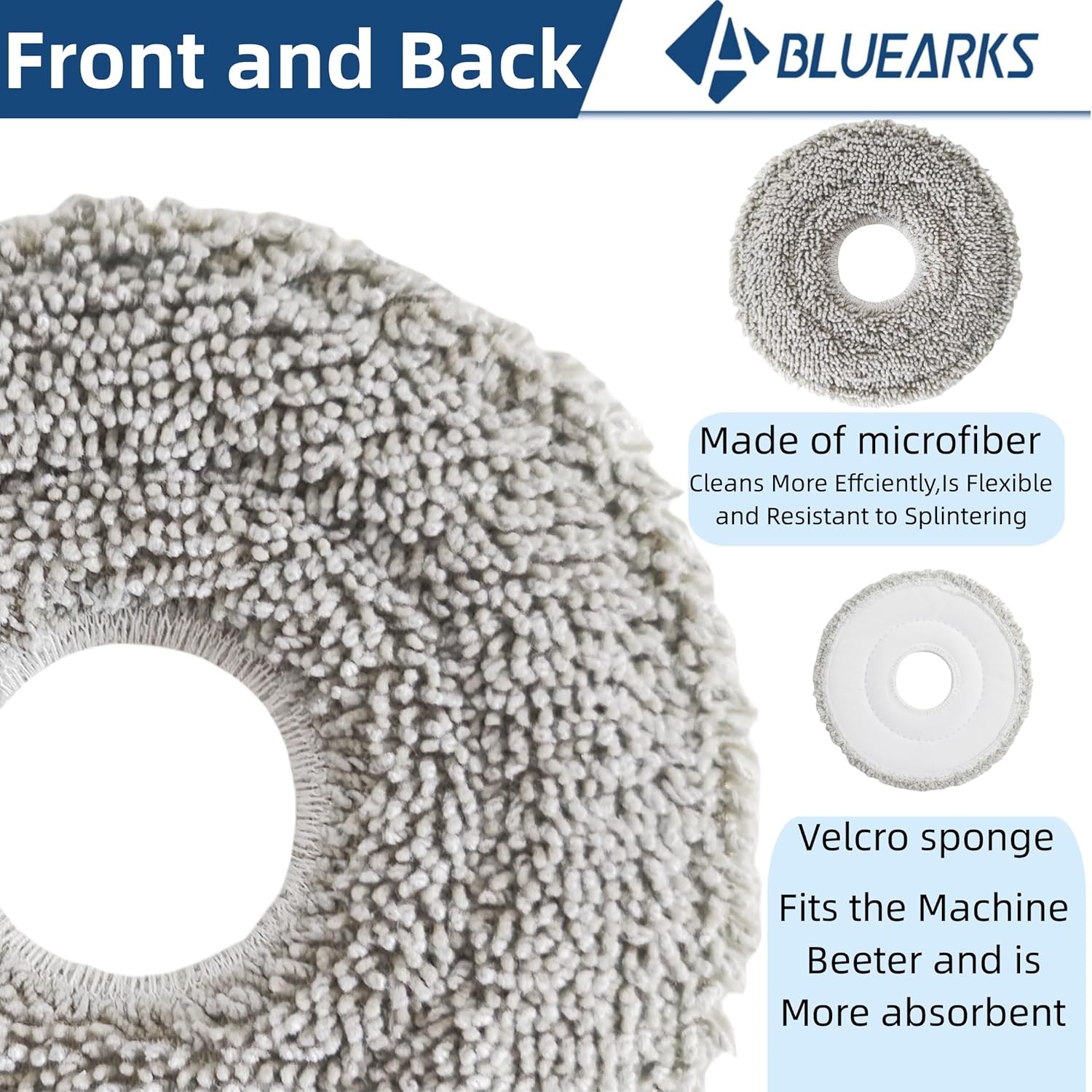 6Pcs Mop Pads Replacement for Robot Vacuum Layered Water Locking Design