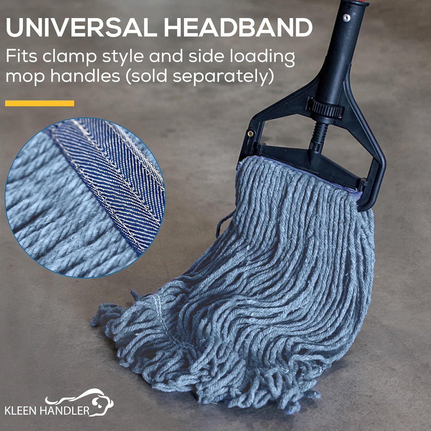 KLEEN HANDLER Heavy Duty Blue Mop Head Replacement Pack of 3