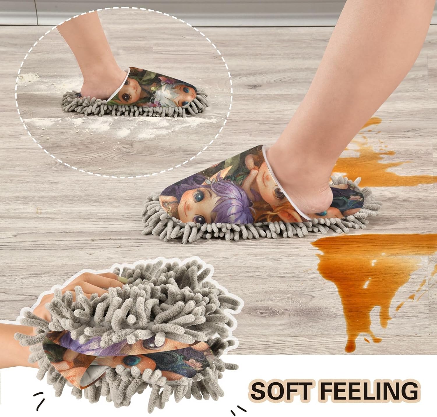 Microfiber Mop Slippers Forest Elf for Clean Floors