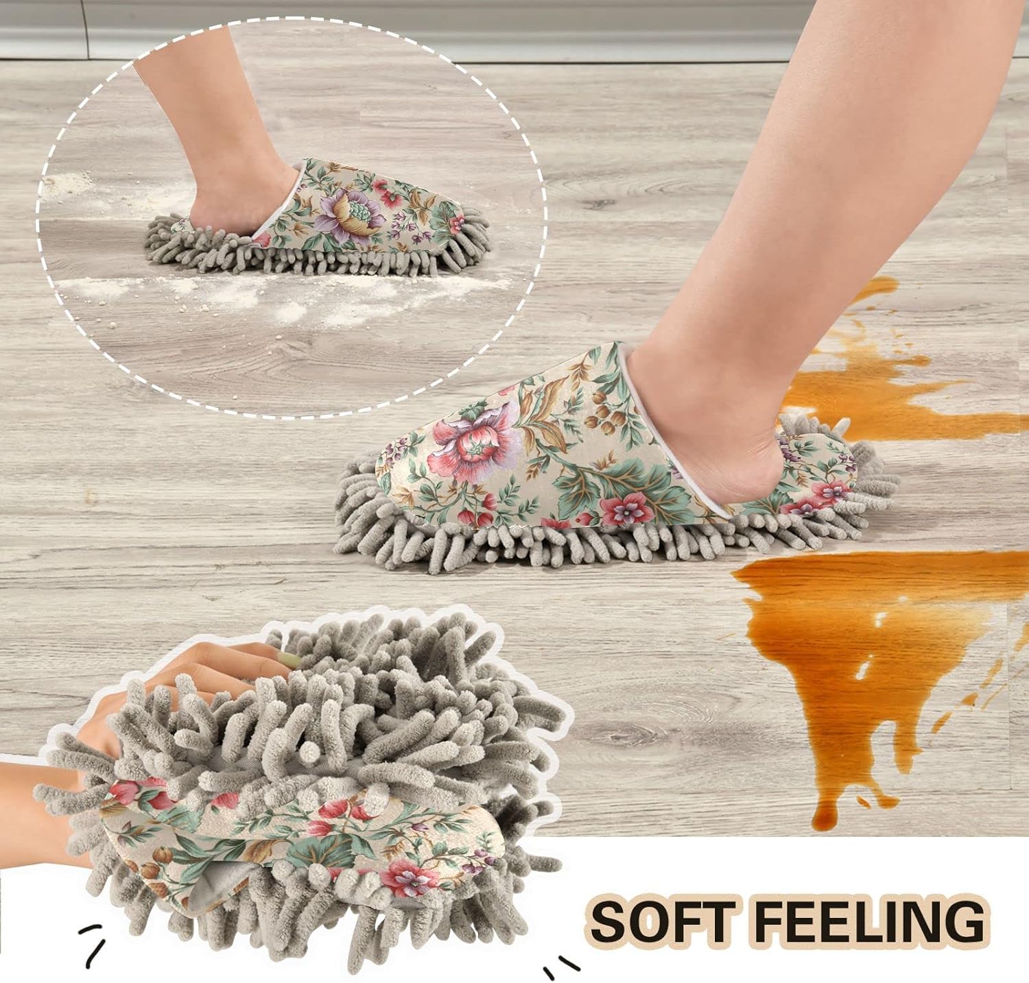 Kigai Microfiber Slippers - Vintage Rose House Mop