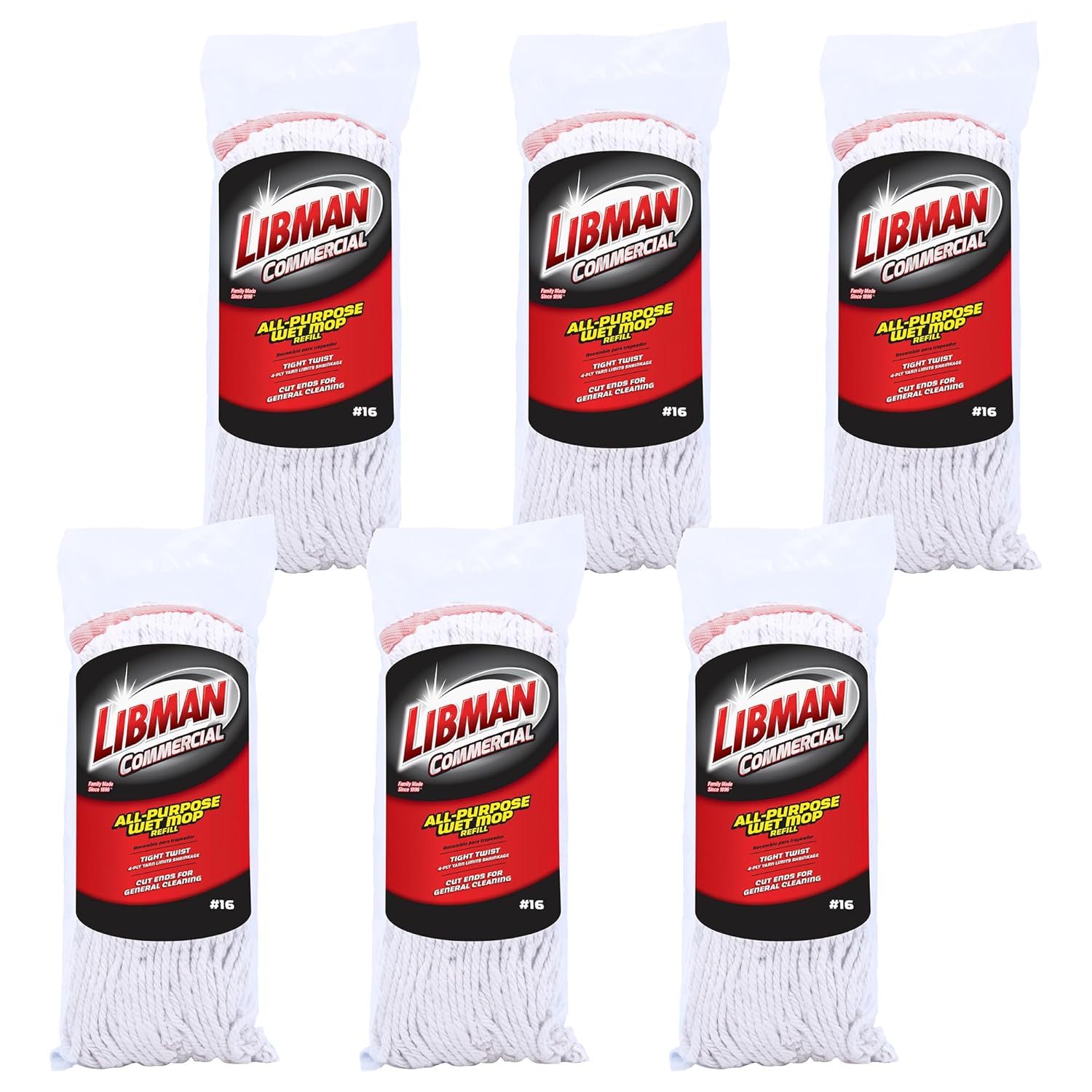 Libman Commercial 97416 Wet Mop Durable and Effective Beat Spills Like a Pro