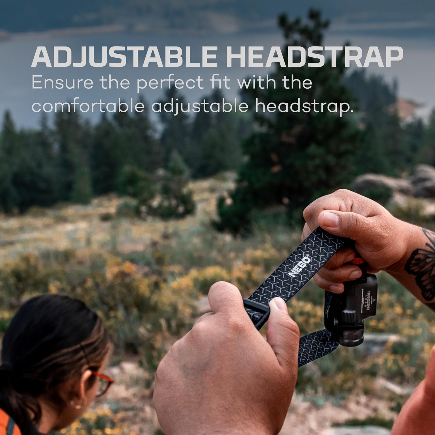 NEBO Transcend 1500 Camping Hiking Rechargeable Headlamp