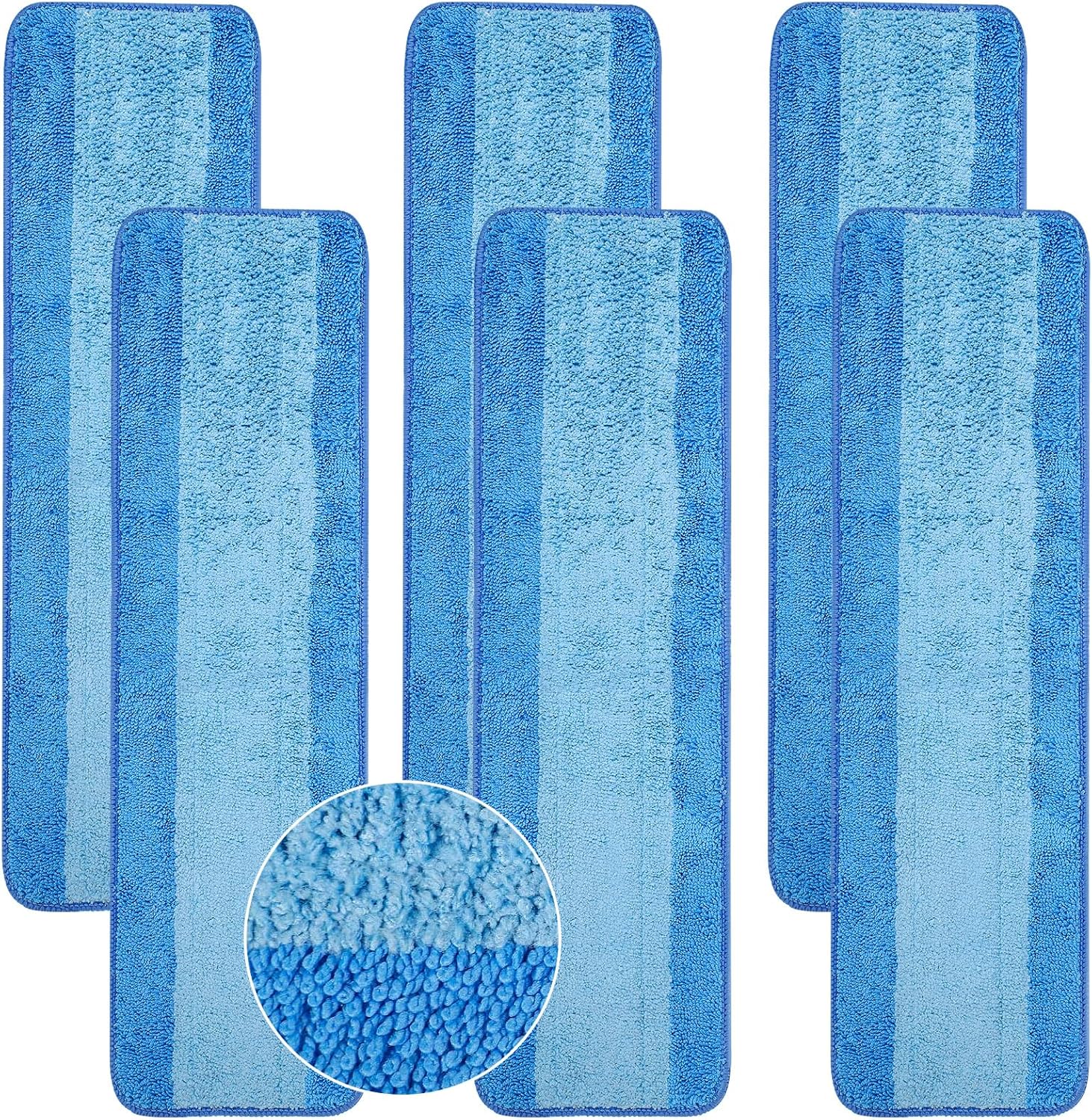 6-Pack Microfiber Mop Pads with Bona Mop Compatibility
