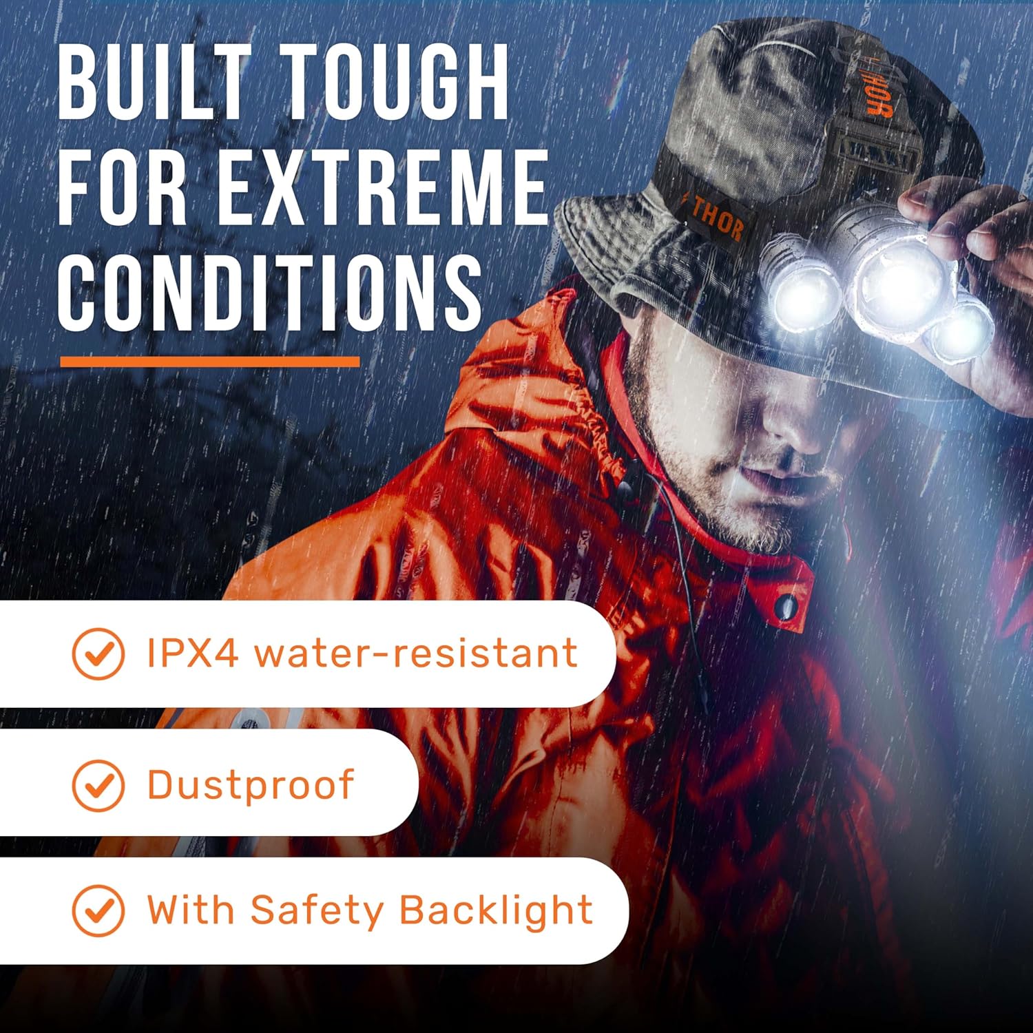 TDC 1080 Lumens LED Headlamp IPX4 Waterproof Rechargeable Camper Lights