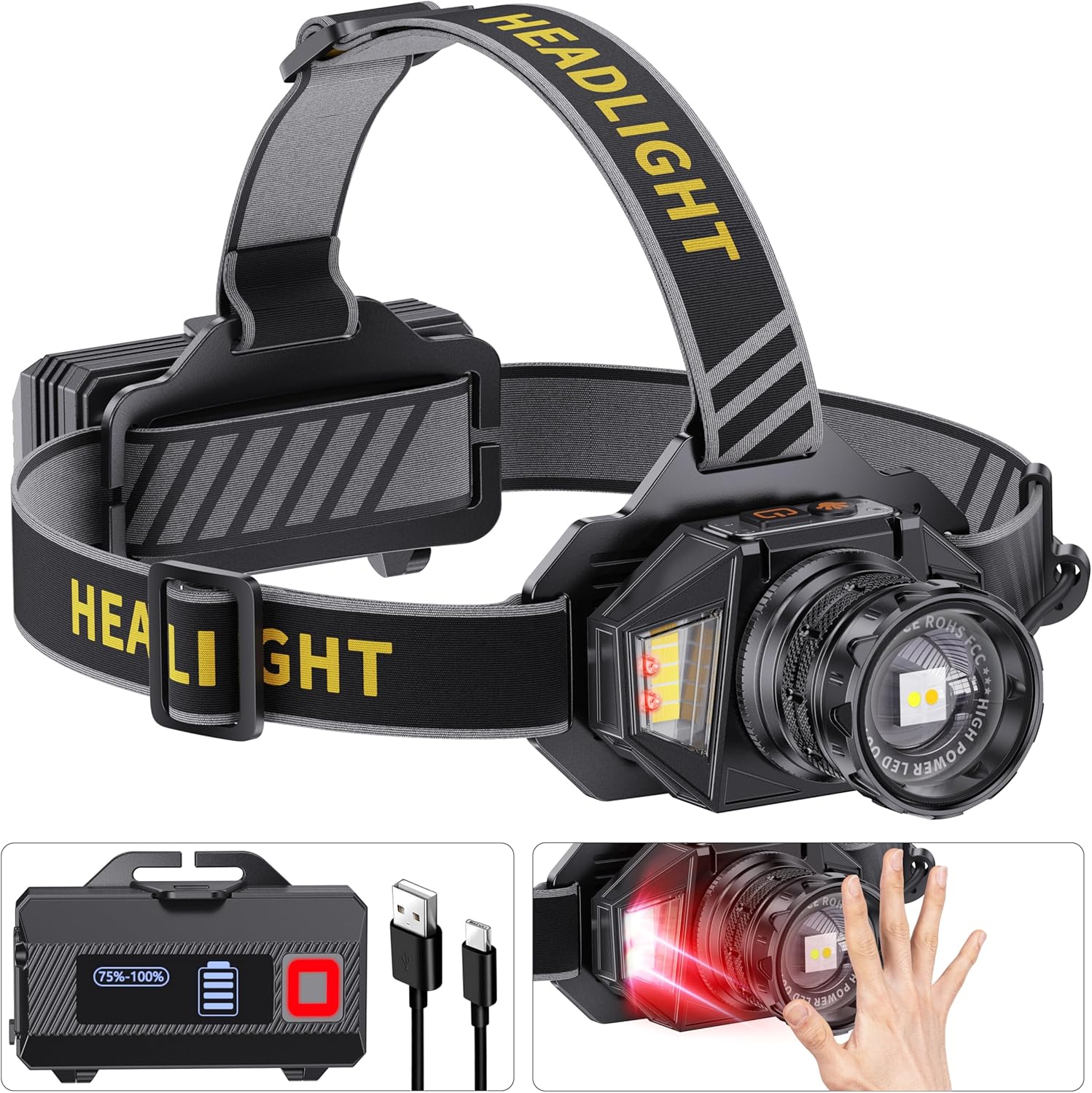 Bright Reliable Waterproof Adjustable The LJCMN LED Headlamp