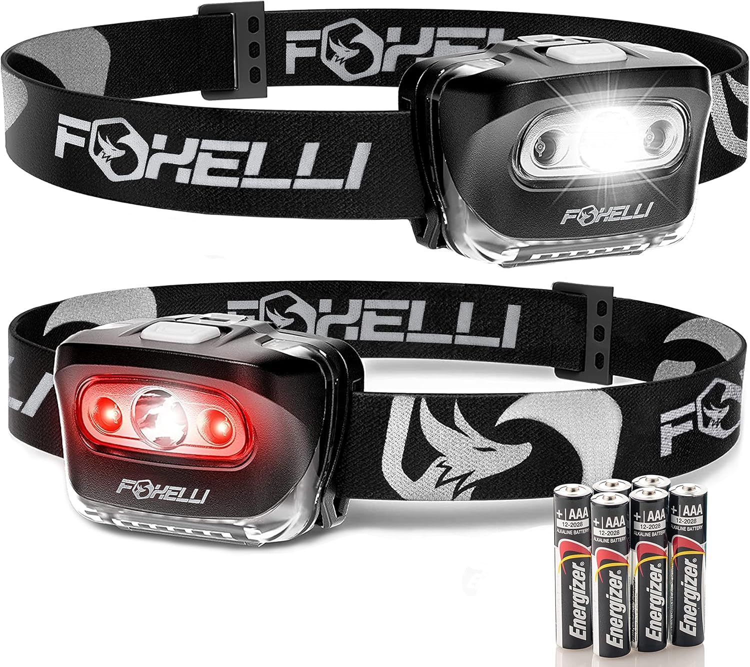 Foxelli SuperBright LED Headlamp Flashlight