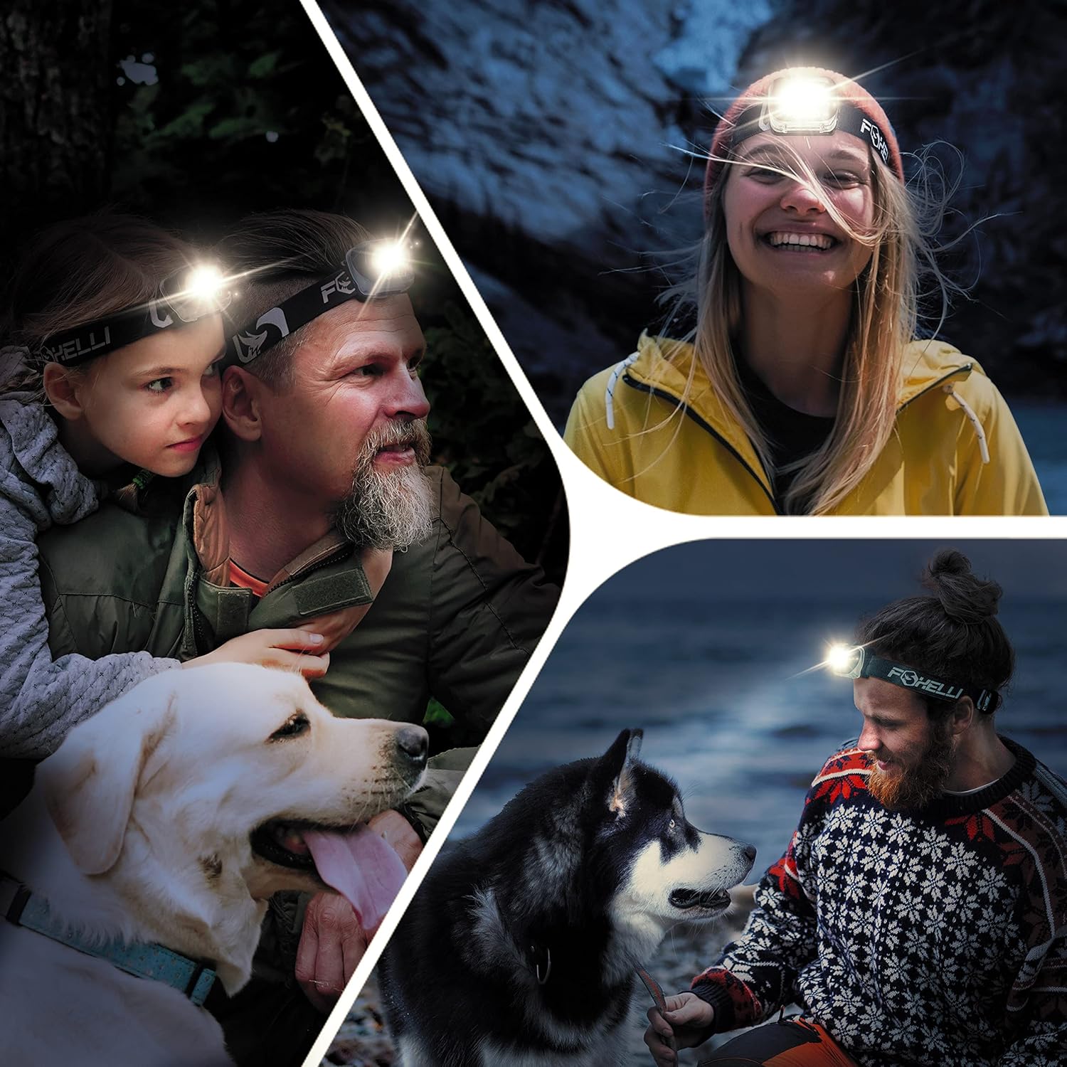 Foxelli SuperBright LED Headlamp Flashlight
